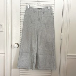 J.Crew Point Sur wide leg pinstripe pants